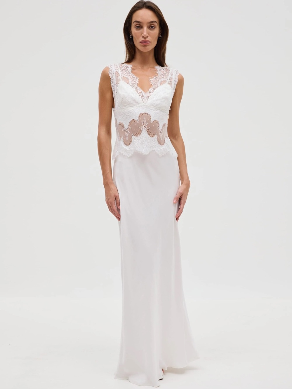 Elegant White Lace Maxi Dress
